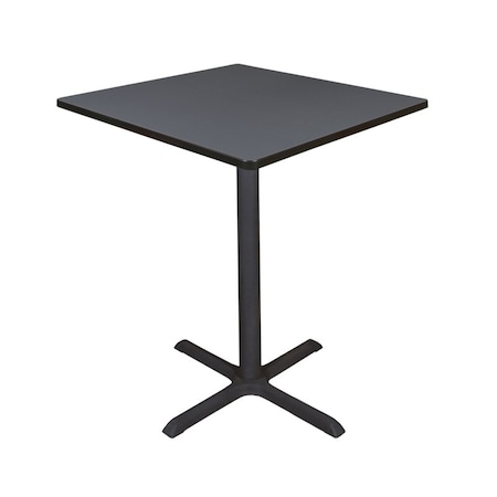 Cain Square Cafe Table, 36" W, 42" H, Gray TCB3636GY